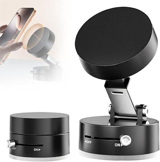 Vacuum-Lock Magnetic Phone Holder – 360° Strong Grip for Any Surface